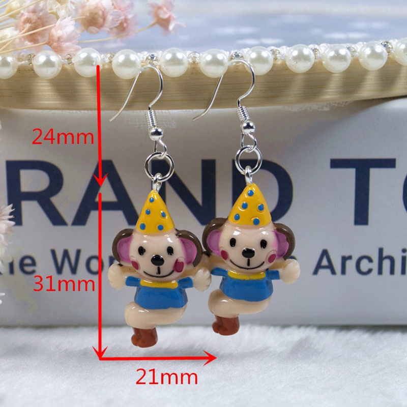 QQ Khuyên Tai Acrylic Hình Chú Hề Nhiều Màu Sắc Vui Nhộn Dễ Thương Cho Nữ