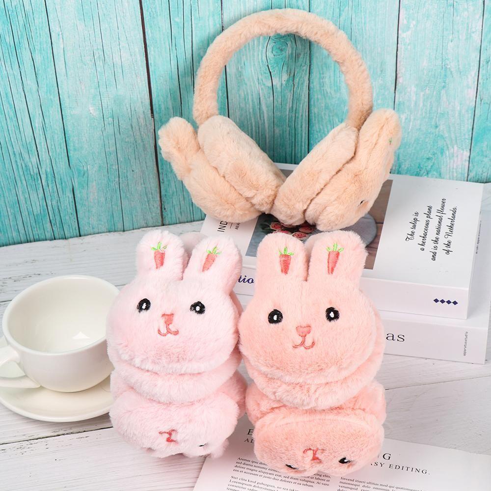 Bịt Tai Giữ Ấm Mềm Mại Dày Dặn Hình Thỏ Hoạt Hình Bảo Vệ Tai Cho Nam Nữ