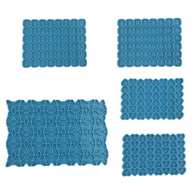 Bộ 5 Khuôn Silicone Làm Bông Tai Handmade Hình Bướm / Chữ Cái / Chữ Số