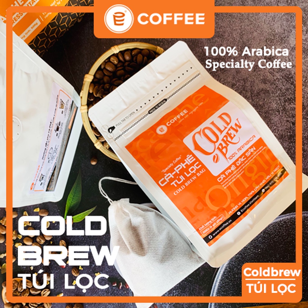 Cà phê cold brew túi lọc E COFFEE dòng cà phê đặc sản Arabica Specialty Coffee hương trái cây khô hậu ngọt (4 túi x 50g) | BigBuy360 - bigbuy360.vn