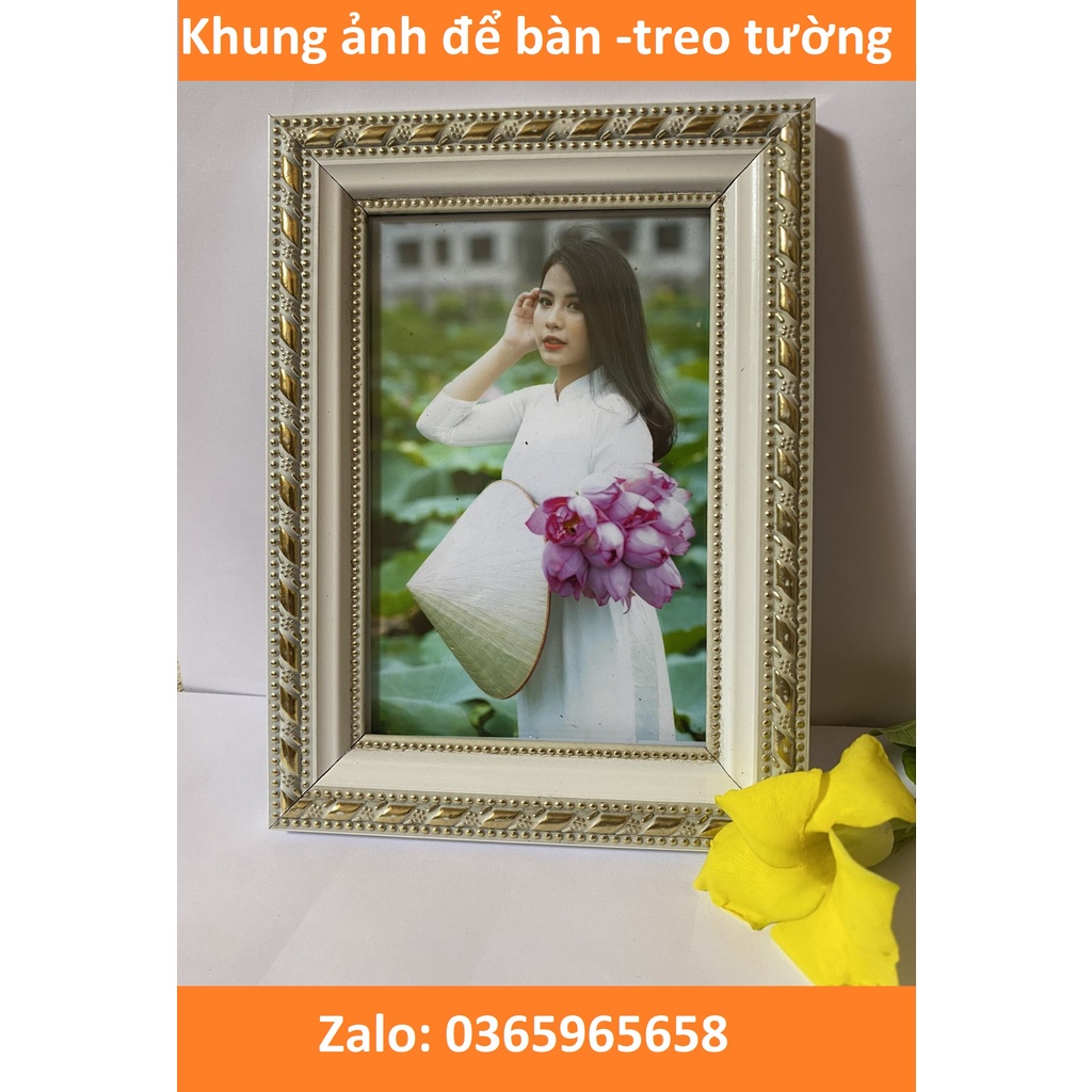 Khung ảnh 10x15 mặt kính 3mm bền đẹp - Hỗ trợ in ảnh vào khung