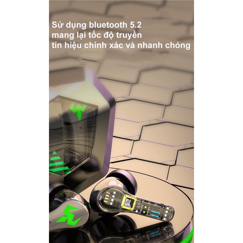 Tai nghe bluetooth gaming N35 9D Bluetooth 5.2 TWS Lõi Kép, Chống Thấm Nước, không trễ âm
