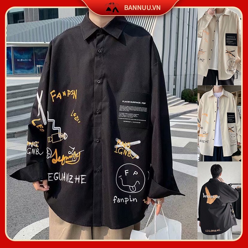 Áo Khoác Sơ Mi Tay Dài Màu sơ mi nữ form rộng Trơn Phong áo phong rộng nam phong Cách Hàn Quốc áo flannel Thời Trang áo sơ mi nữ Trẻ Trung Áo sơ mi nam