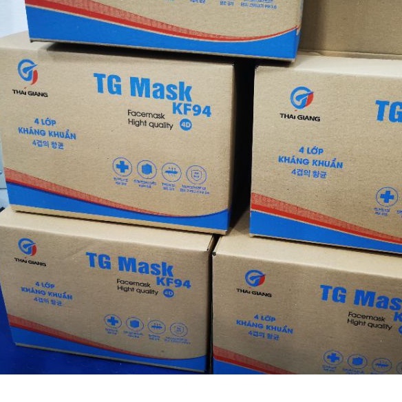 Khẩu trang kf94 kháng khuẩn 4 lớp hàn quốc TGMASK chính hãng 1 thùng 300 cái