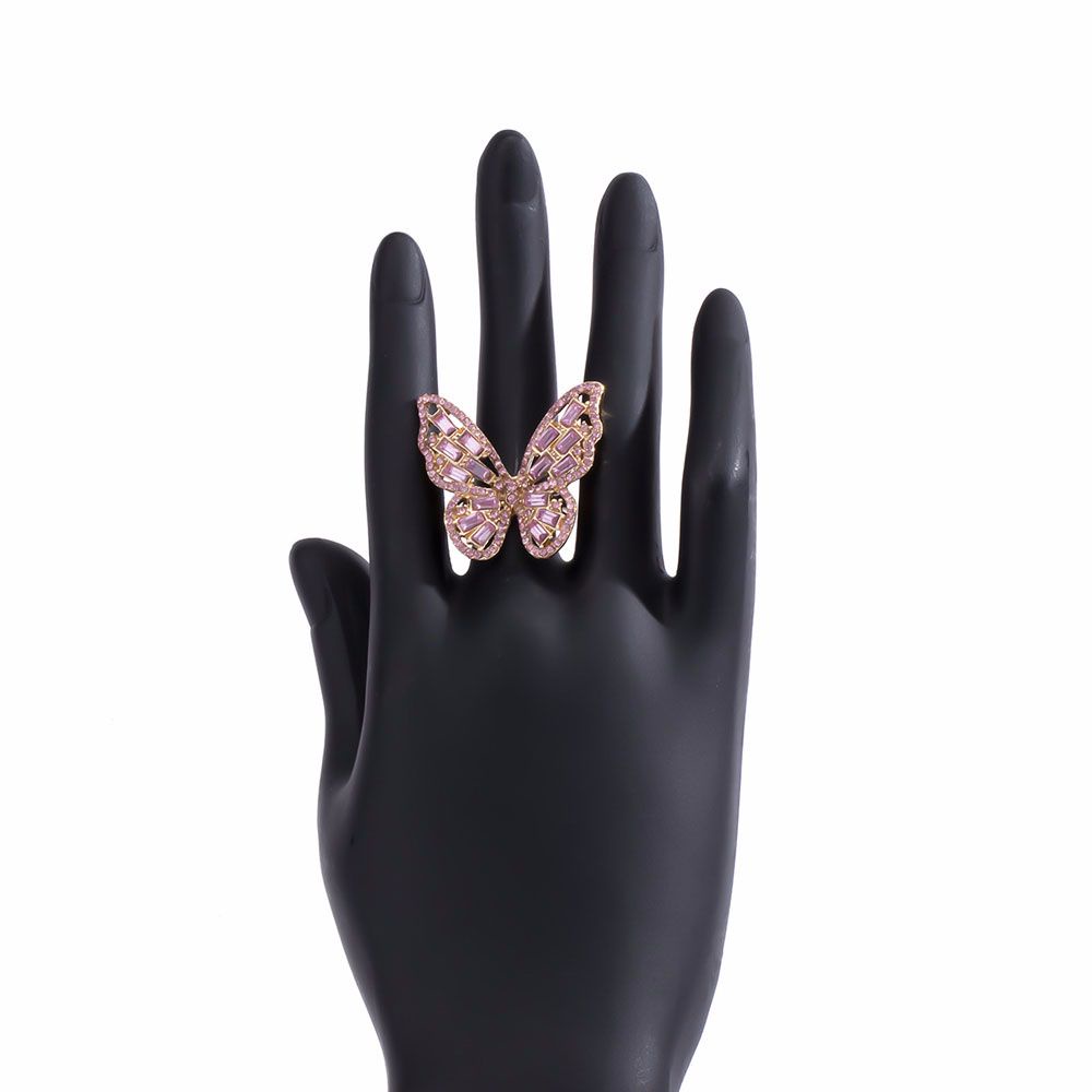 Nhẫn phối mặt hình bướm đính đá cỡ lớn phong cách Hàn Quốc sang trọng thời trang cho nữ