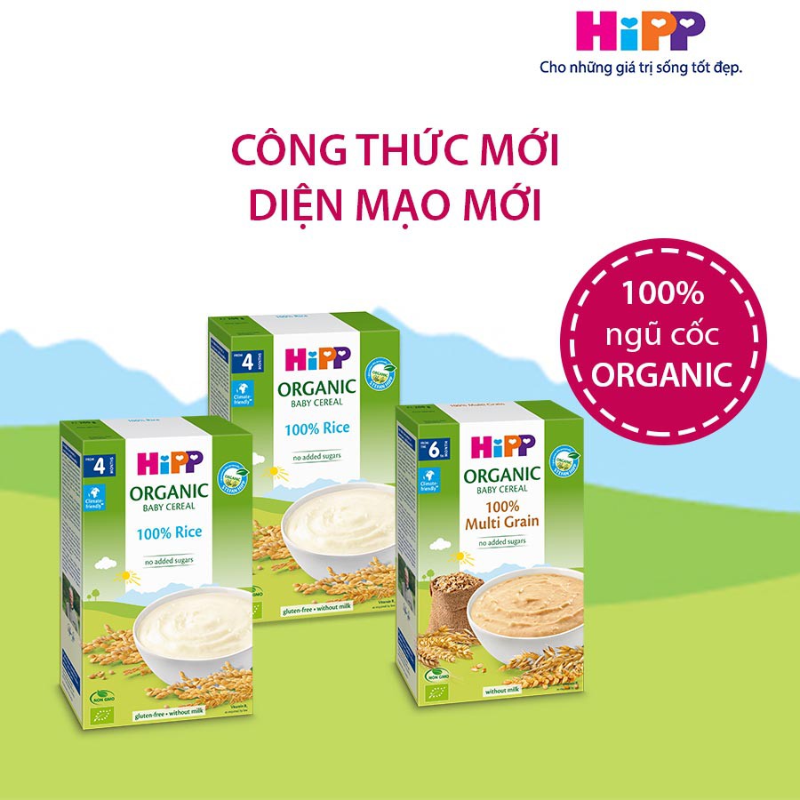 Bột ngũ cốc HiPP Organic cho bé từ 4 tháng 200g