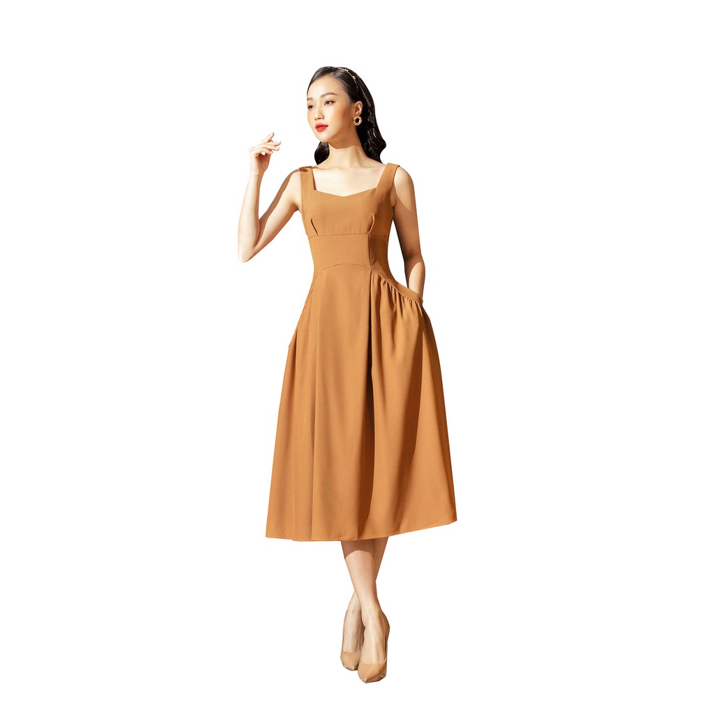 [Mã FAMALLT5 giảm 15% đơn 150k] Váy xòe sát nách xếp ly ngực Zym’s House V1321