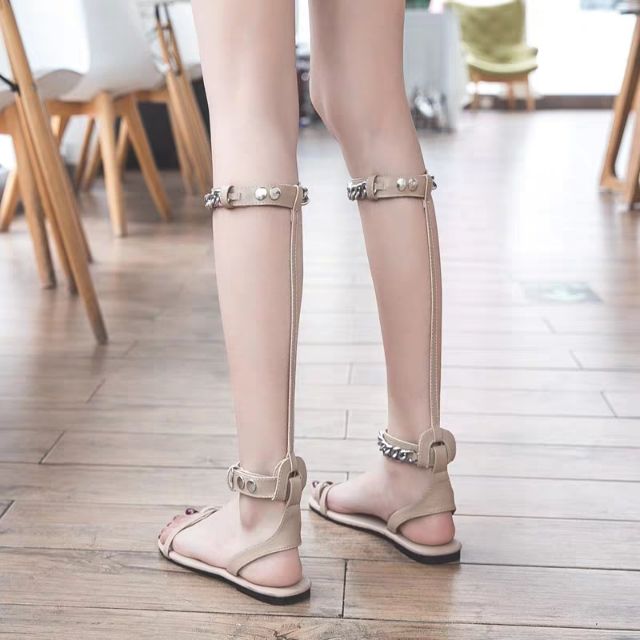 [ORDER+ẢNH THẬT] Sandal dây xích đế bệt hở gót hở ngón siêu chất 😍