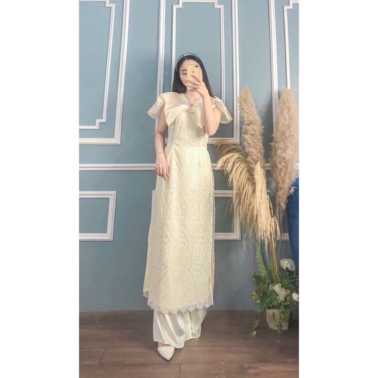 ÁO DÀI REN NƠ CÓ QUẦN