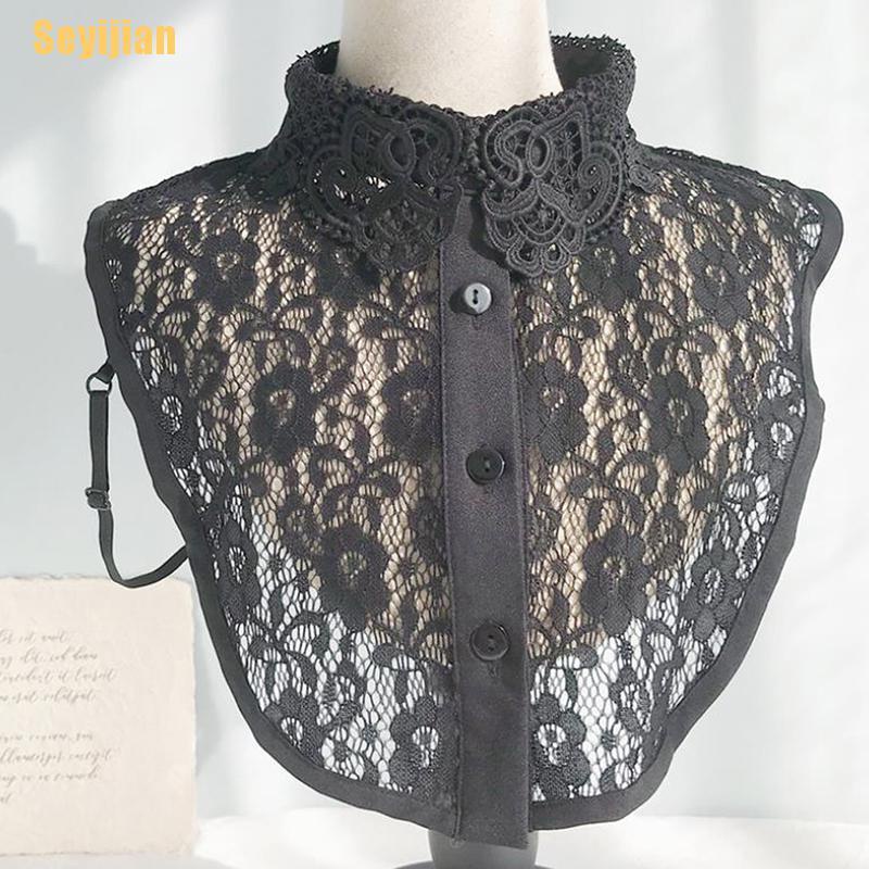 [SEY] Áo Sơ Mi Giả Cổ Búp Bê Có Thể Tháo Rời Phong Cách Vintage Mùa Đông Cho Nữ