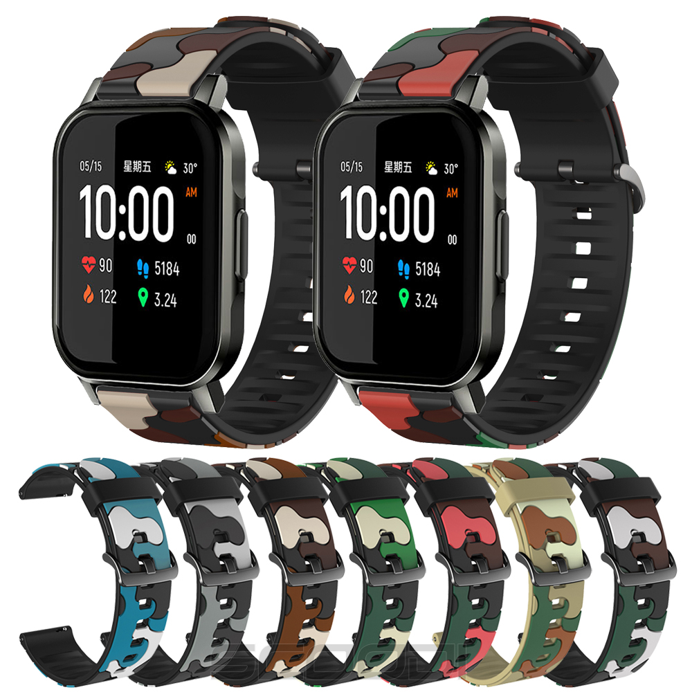 Dây Đeo Silicon Họa Tiết Rằn Ri Thay Thế Cho Đồng Hồ Thông Minh Haylou Smart Watch 2 LS02 RS4 RS4 Plus
