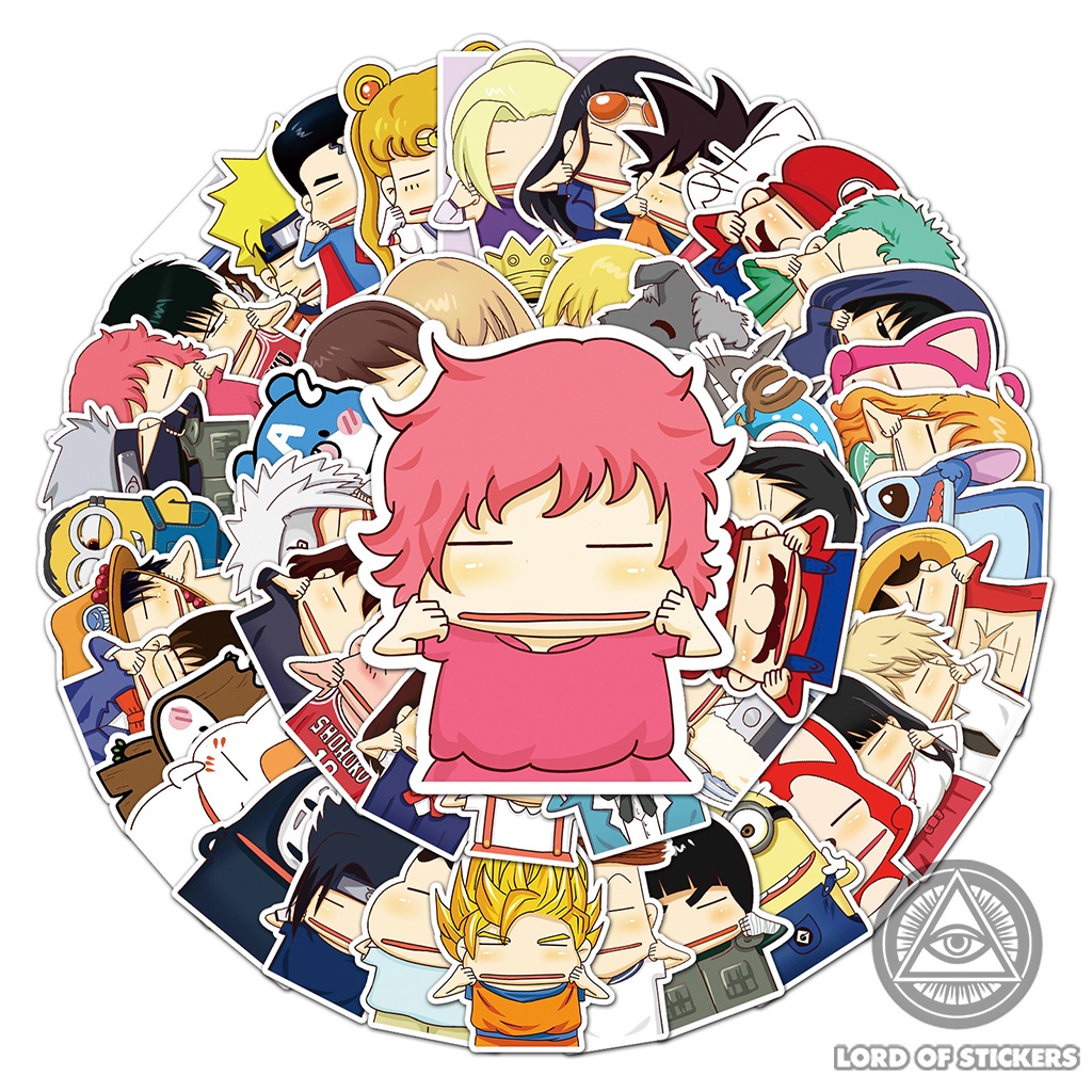 Set 50 Nhãn Dán Nhân Vật Hoạt Hình Dễ Thương Sticker Meme Cute Chống Thấm Nước Trang Trí Mũ Bảo Hiểm, Ván Trượt Laptop