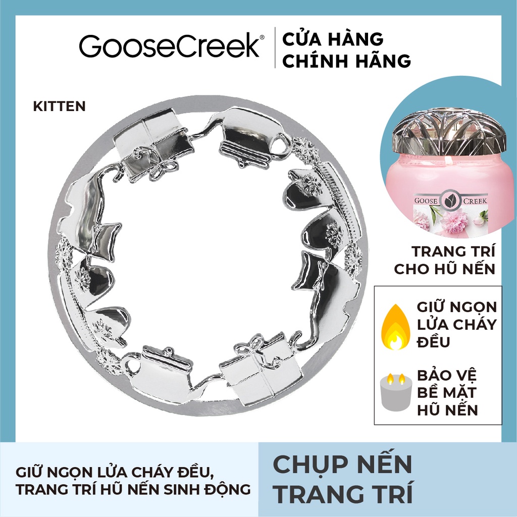 Chụp nến trang trí - Matte Silver Kitten