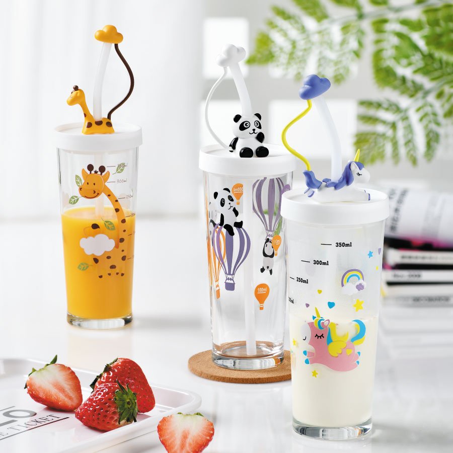 Ly Có Nắp Thuỷ Tinh Luminarc Lille Scale Panda 425ml - LUSCQ3809