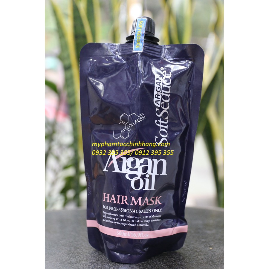 MẶT NẠ LỤA TƠ TẰM NƯỚC HOA ARGAN SOFTSEDUCE 500ML | BigBuy360 - bigbuy360.vn