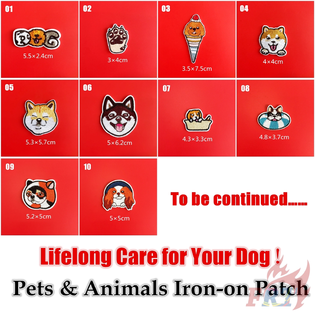 Sticker Ủi Thêu Hình Thú Cưng Dễ Thương