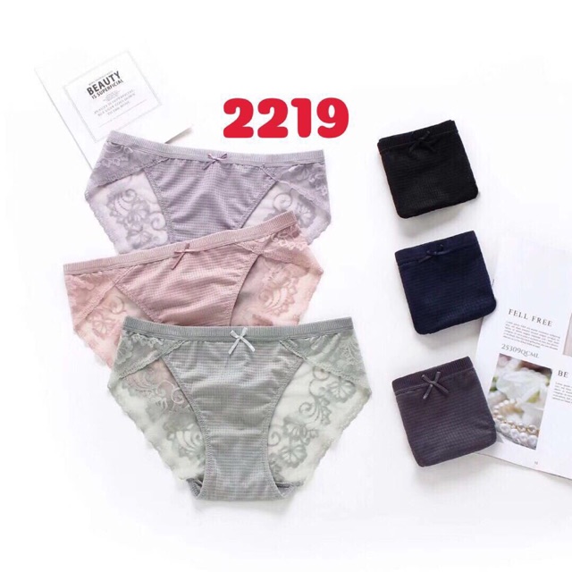 Combo sỉ 10 quần lót cotton tăm cao cấp, quần lót nữ form to 45-55kg 2219 C200