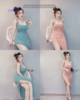 Đầm body sẻ tà dài 😍❤️