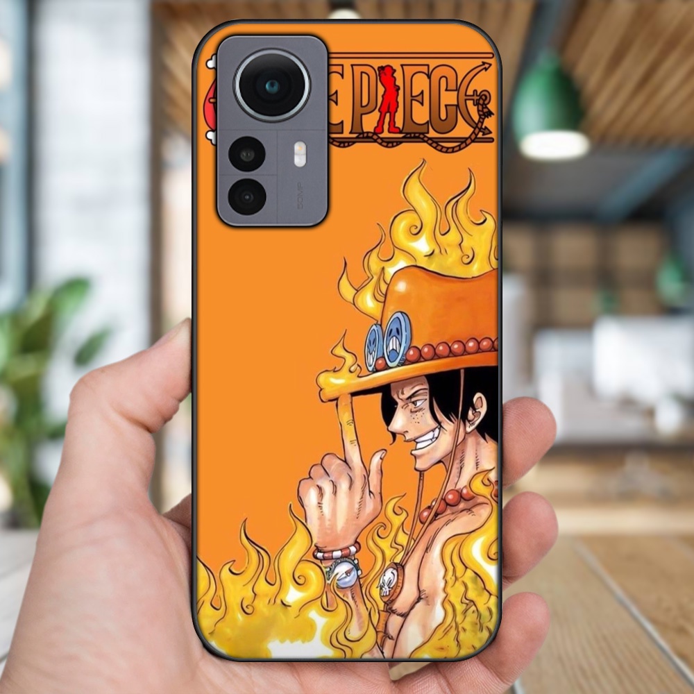 Ốp lưng Xiaomi 12 viền đen in hình Ace One Piece