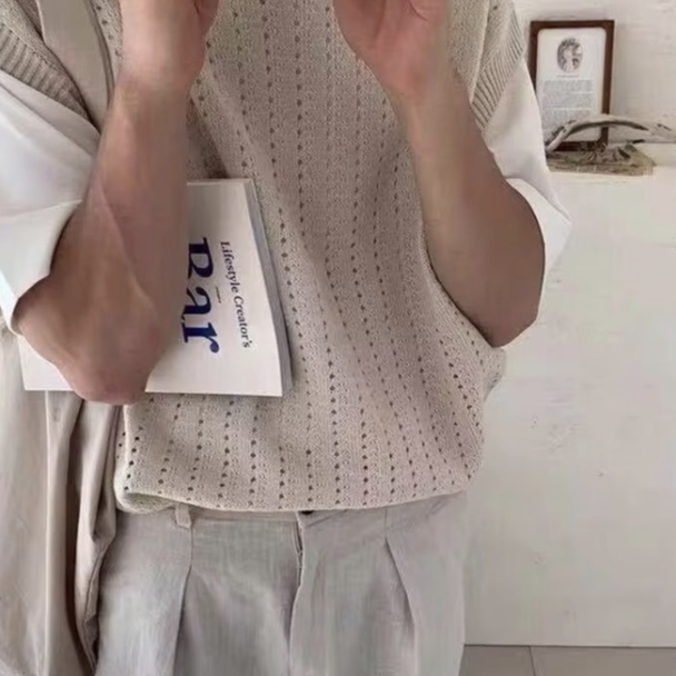 Áo Ba Lỗ Nam Dệt Kim Mỏng Cổ Tròn Dáng Rộng Thời Trang Hàn Quốc Đơn Giản Dành Mùa Hè fashion bigsize Màu sắc rắn Thao simple đáng yêu mát sát nách chất vải Đẹp nhiên thoáng khí Co Giãn Tốt FreeShip cao cấp Co Giãn Tốt Chất Lượng Cao top