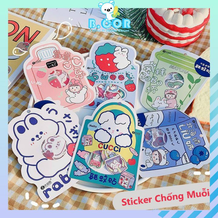 Sticker Dán, Hình Dán Lên Quần Áo Giúp Chống Muỗi Tiện Lợi nhà BCor