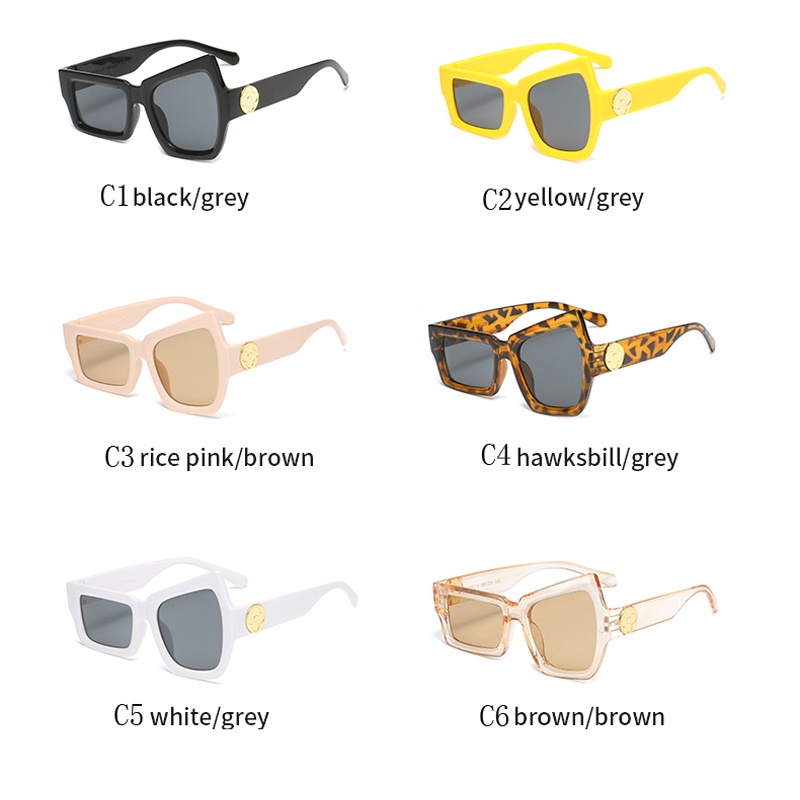 Kính mát gọng nhướng lông mày không đều ngộ nghĩnh phong cách hip hop phương Tây vui nhộn cá tính