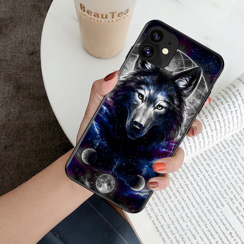 Ốp Điện Thoại Hình Sói Cho iPhone 11 XR XS 5 5S 6 6S 7 / 8 / SE 2020 Plus