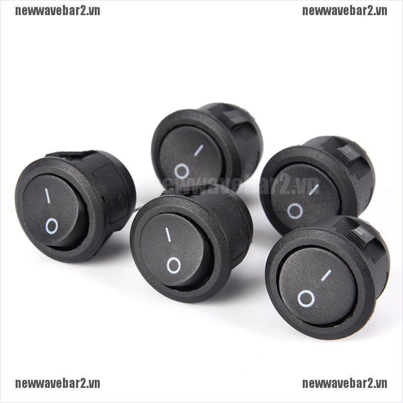 Công tắc rocker bật/ tắt SPST 2 chấu hình tròn chống thấm nước dành cho xe hơi