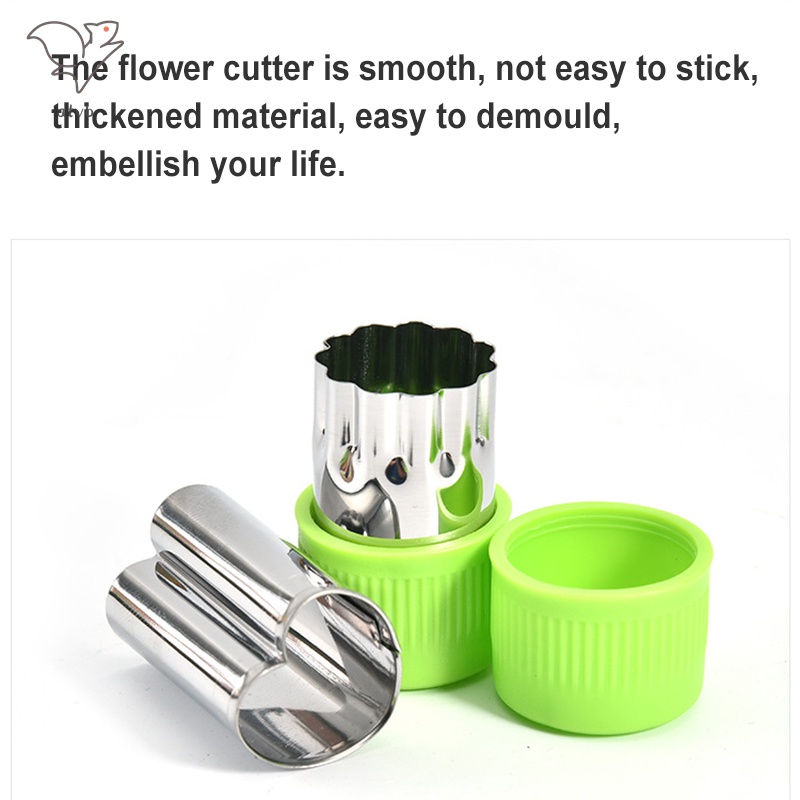 Bộ 12 Khuôn Cắt Rau Củ Quả Làm Bánh Quy/Sushi/Trái Cây 12 Ngăn Hình Bông Hoa/Ngôi Sao