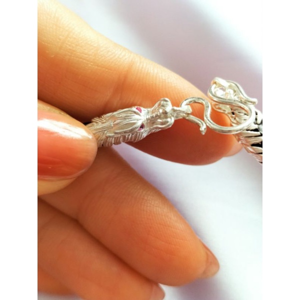 Vòng đeo cổ nam size 5li cao su bọc đầu rồng bạc 925 vĩnh viễn bảo hành đẳng cấp thời trang tiện lợi