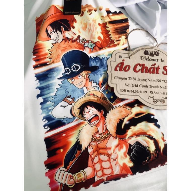 RẺ VÔ ĐỊCH- (ẢNH + CLIP THẬT) Áo thun Luffy, ACE, Sabo Vải Cotton Thái Mẫu Mới | Áo Phông One Piece Tshirt OP44