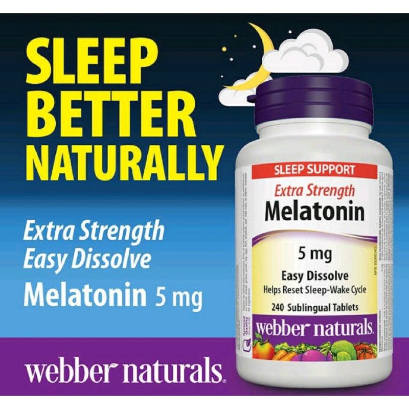 Viên ngậm giúp Ngủ Ngon Giấc Melatonin 5mg của Webber Natural 60 và 300 Viên
