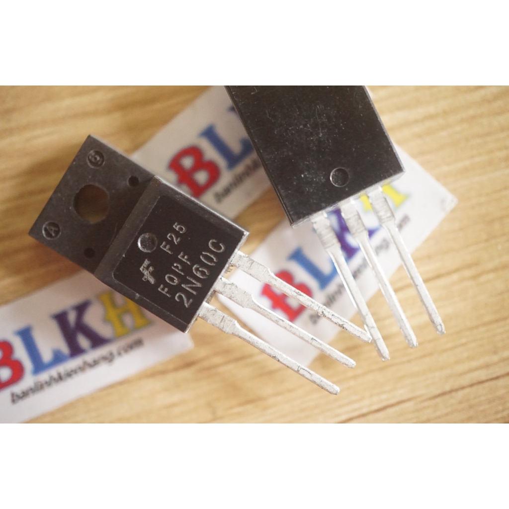 2 IC Mosfet kênh N FQPF2N60C 2N60C 2N60 600V 2A TO-220F chính hãng Fairchild