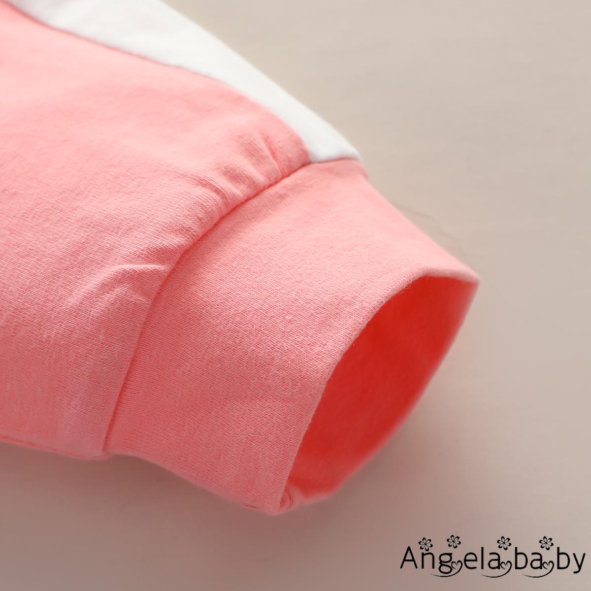 Bộ áo tay dài có nón đơn giản + quần kiểu dáng thể thao thời trang cho bé gái