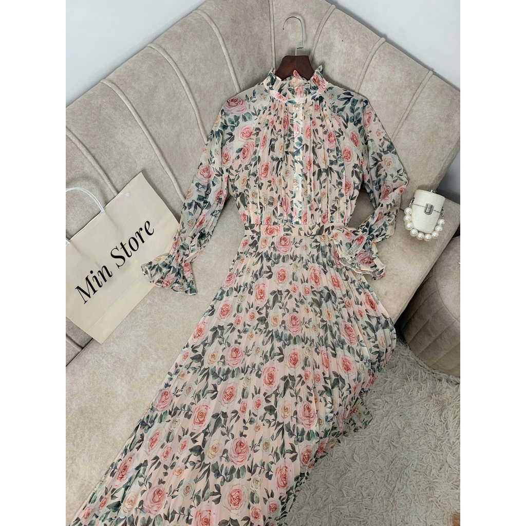 Váy tơ hoa hồng siêu xinh