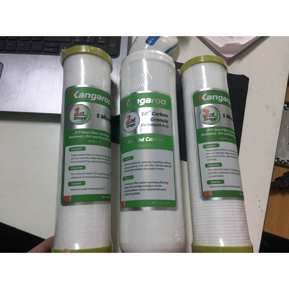 Bộ 3 lõi lọc thô Kangaroo số 1,2,3