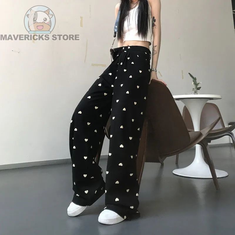 Quần màu đen yêu thích Phong cách Hàn Quốc Mùa hè Thời trang nữ Quần ống rộng