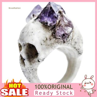 Nhẫn đính đá hình đầu lâu nhân tạo phong cách Gothic