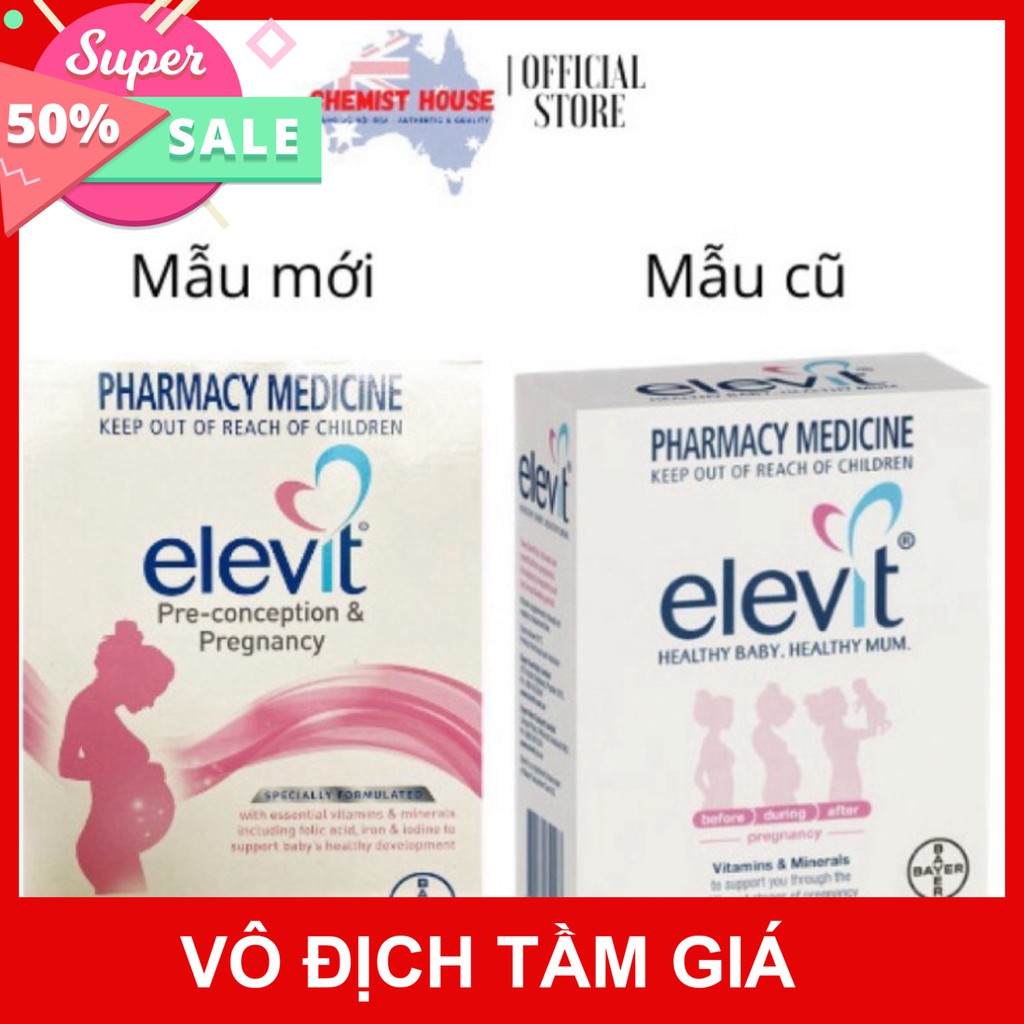 VÔ DỊCH TẦM GIÁ ELEVIT DATE 2023 MẪU MỚI VITAMIN TỔNG HỢP cho bà bầu 100 viên VÔ DỊCH TẦM GIÁ