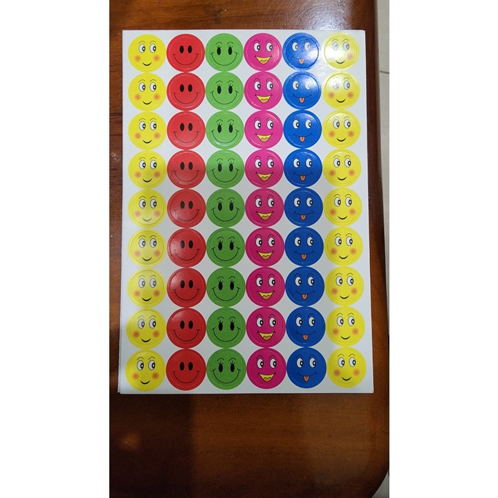 sticker bóc dán hình mặt cười 1 tờ