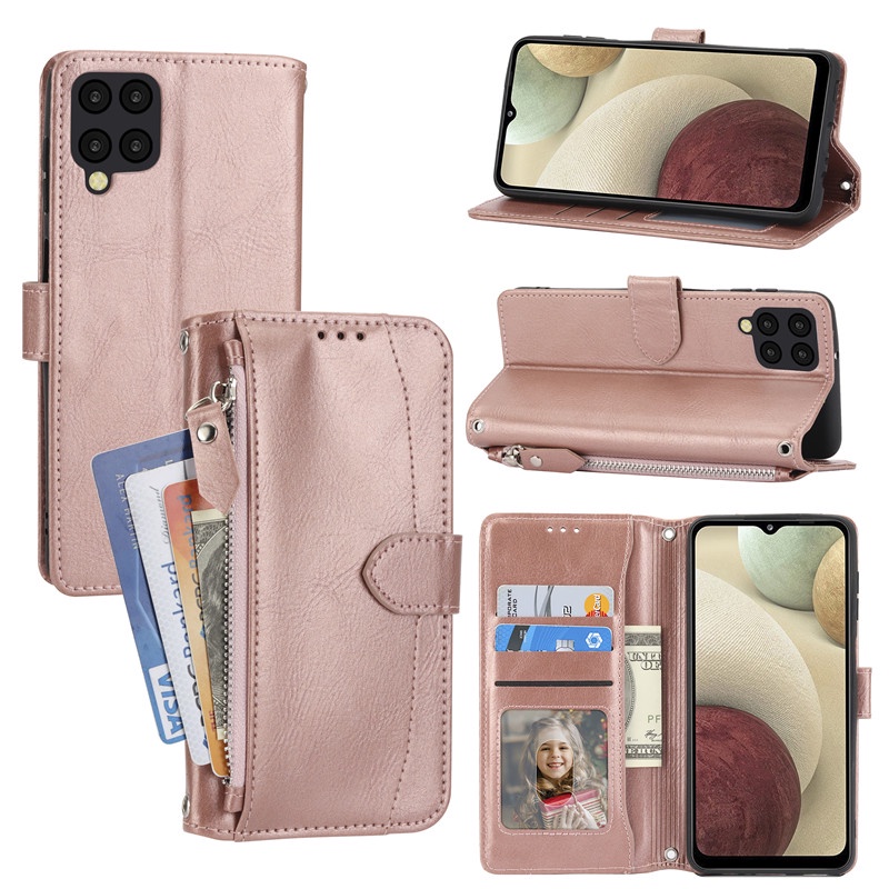 Ốp Điện Thoại Da Kiểu Ví Lật Có Đế Cho Samsung A12 A13 A22 A23 A32 A52 A52s A53 A73