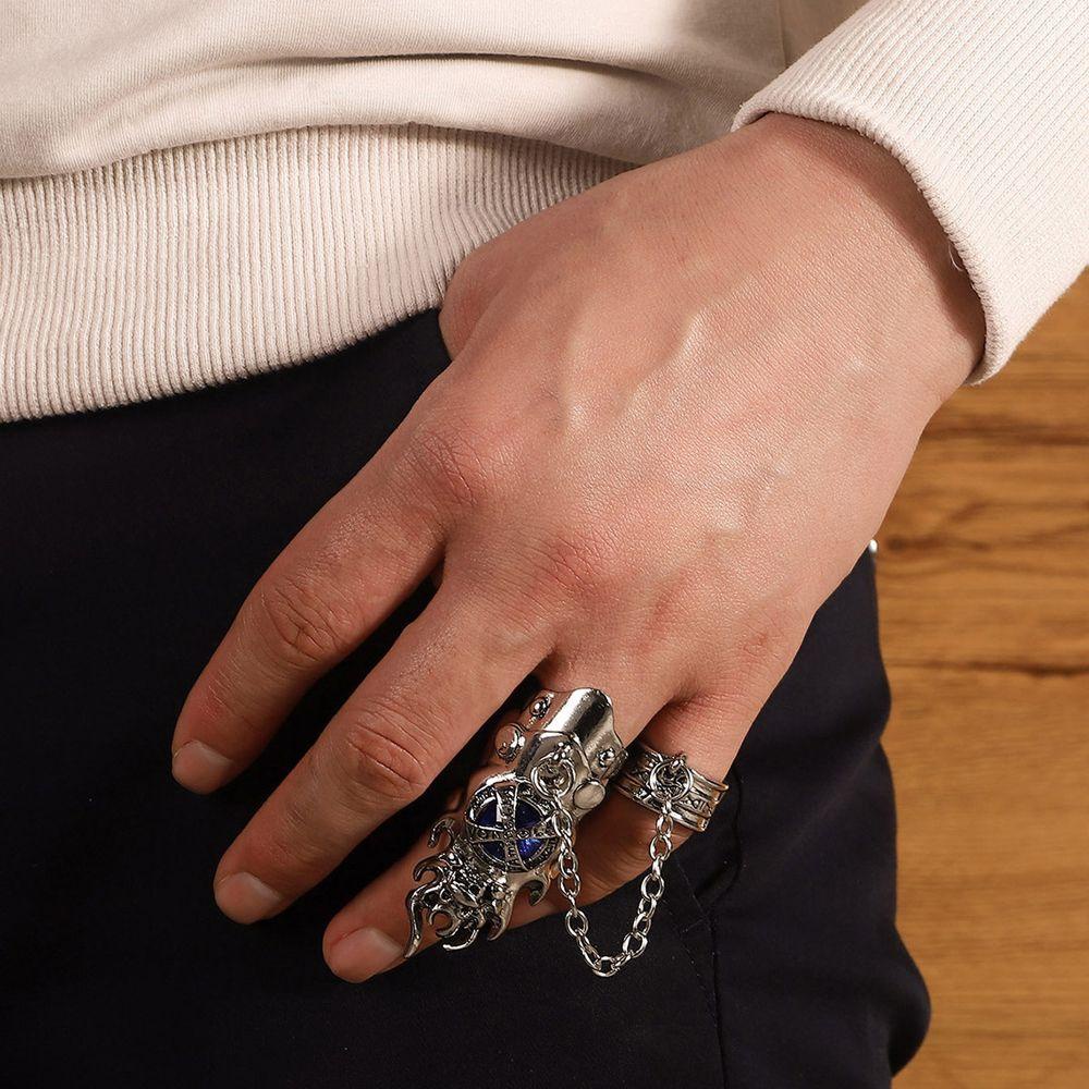 Nhẫn Dây Xích Đôi Họa Tiết Hoạt Hình Phong Cách Hip hop|Nhẫn Nam Hóa Trang Nhân Vật Hoạt Hình