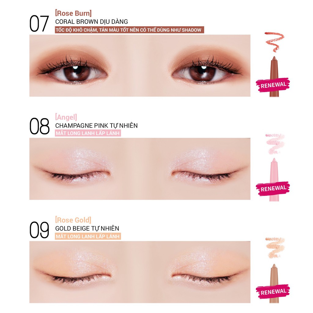 Gel kẻ mắt Bbia Last Auto Gel Eyeliner (10 màu) 0.3g - Bbia Offical Store | BigBuy360 - bigbuy360.vn