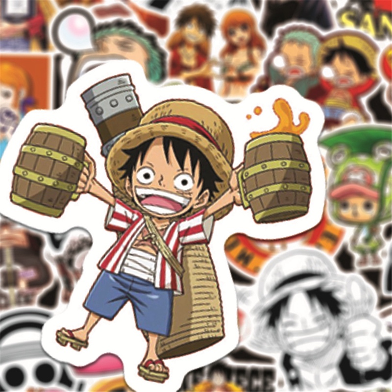 Set 50 Miếng Dán Trang Trí Vali Hình One Piece Đẹp Mắt