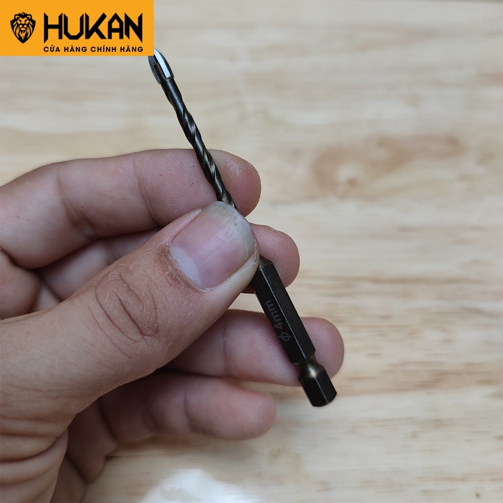 Mũi khoan gạch, đá, bê tông đa năng HUKAN độ cứng cao chân lục giác 4ly 6ly 8ly 10ly 12ly