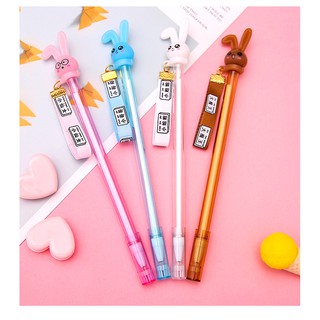 Taeyang369hz Bút Mực Gel Gắn Móc Khóa Bunny Kiểu Dáng Dễ Thương Ngòi 0.5mm Học Sinh Tiện Dụng Viết Bi Cute Mực BTS