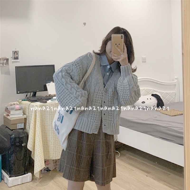 Áo cadigan len vặn thừng dáng ngắn Aimee closet | BigBuy360 - bigbuy360.vn
