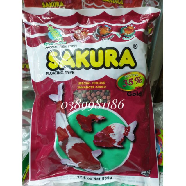 Thức ăn cá cảnh Sakura 35% protein 500g