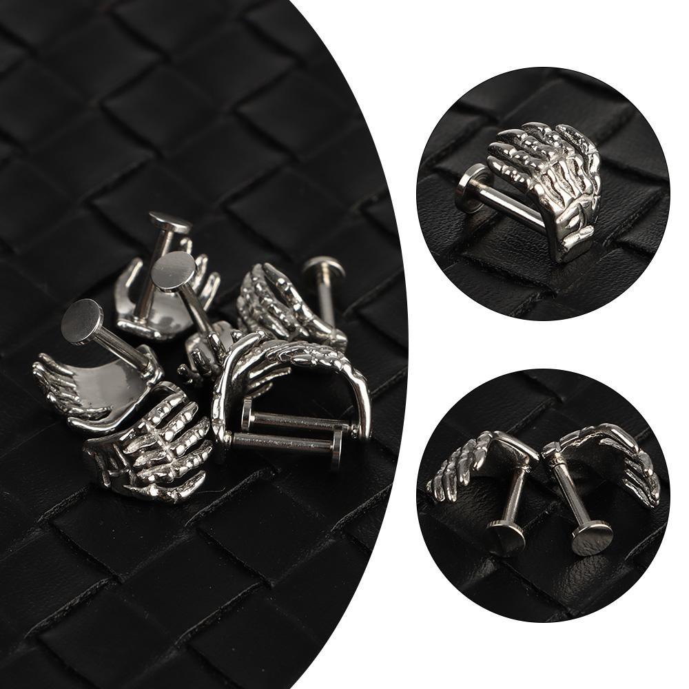 Yve Khuyên Tai Xỏ Đinh Tán Hình Bàn Tay Môi Bộ Xương Phong Cách Punk Tinh Tế