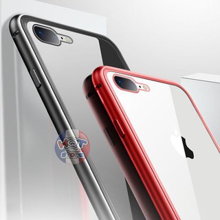 Ốp Lưng Kính LikGus Cho iPhone 7 Plus/ 8 Plus Viền Nhôm Từ Hít Nam châm 360*
